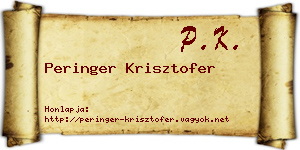 Peringer Krisztofer névjegykártya